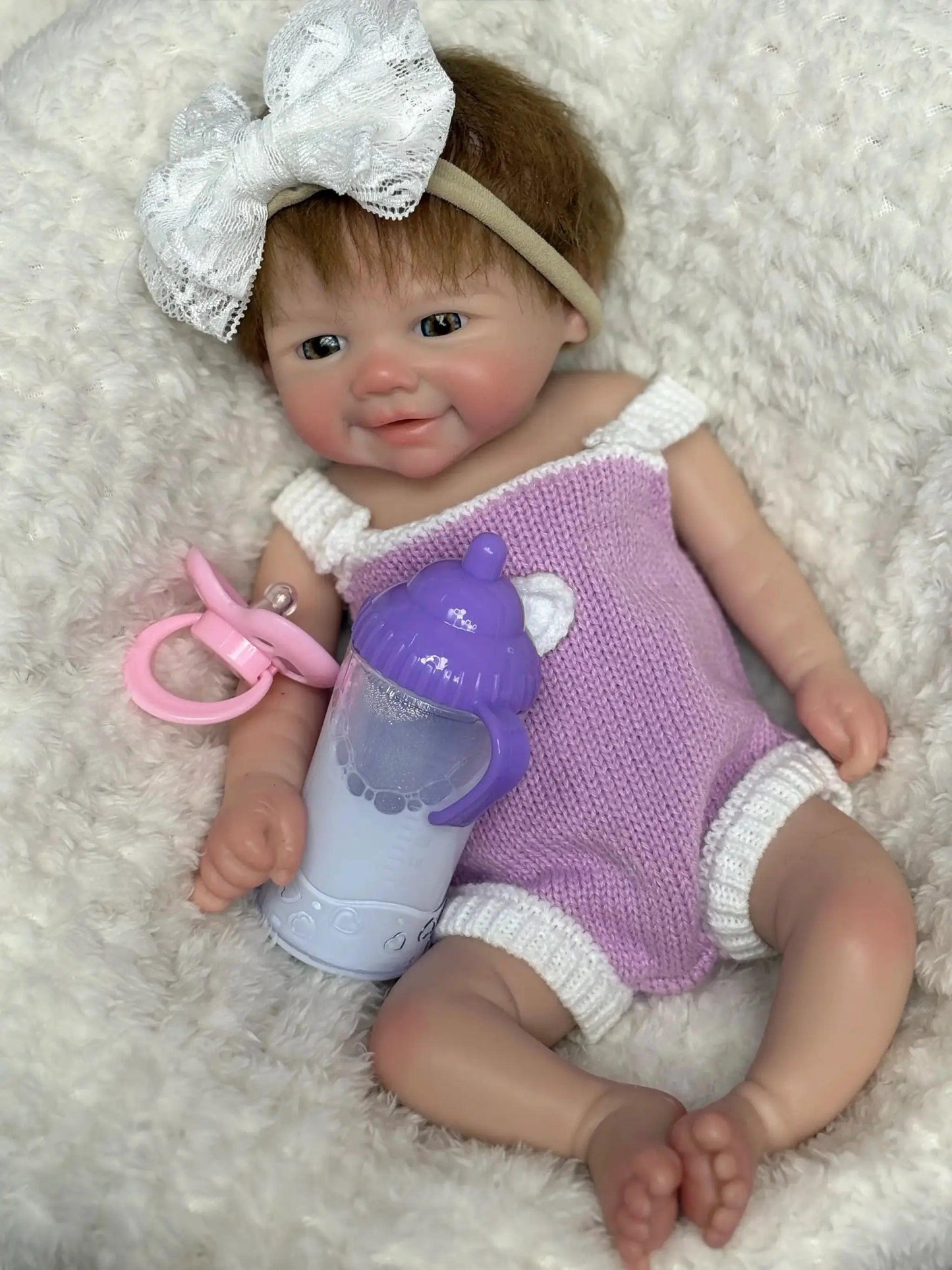  Silicone Reborn Baby Doll Rooted Hair Open Mouth Elite -  ToylandEU™
