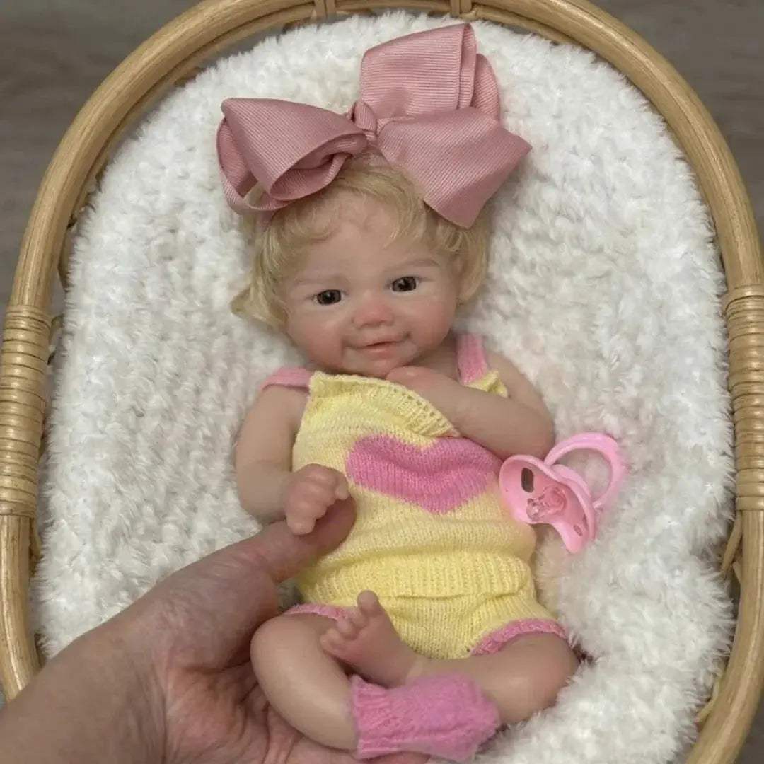 Silicone Reborn Baby Doll With Rooted Hair Open Mouth - ToylandEU