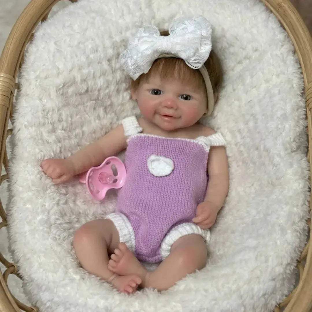 Silicone Reborn Baby Doll With Rooted Hair Open Mouth - ToylandEU