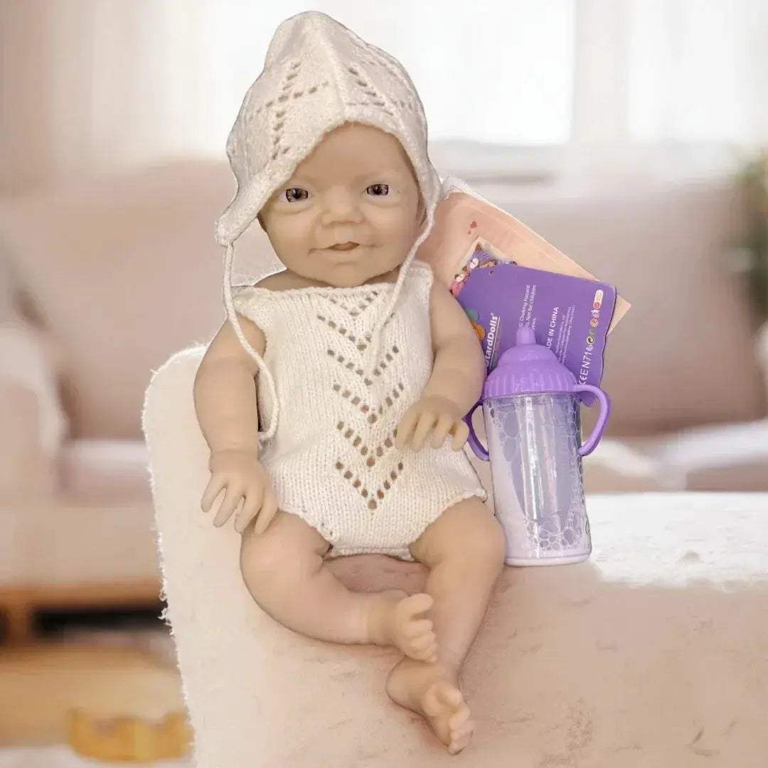 Silicone Reborn Boy Doll Open Mouth With 3D Painted Skin - ToylandEU