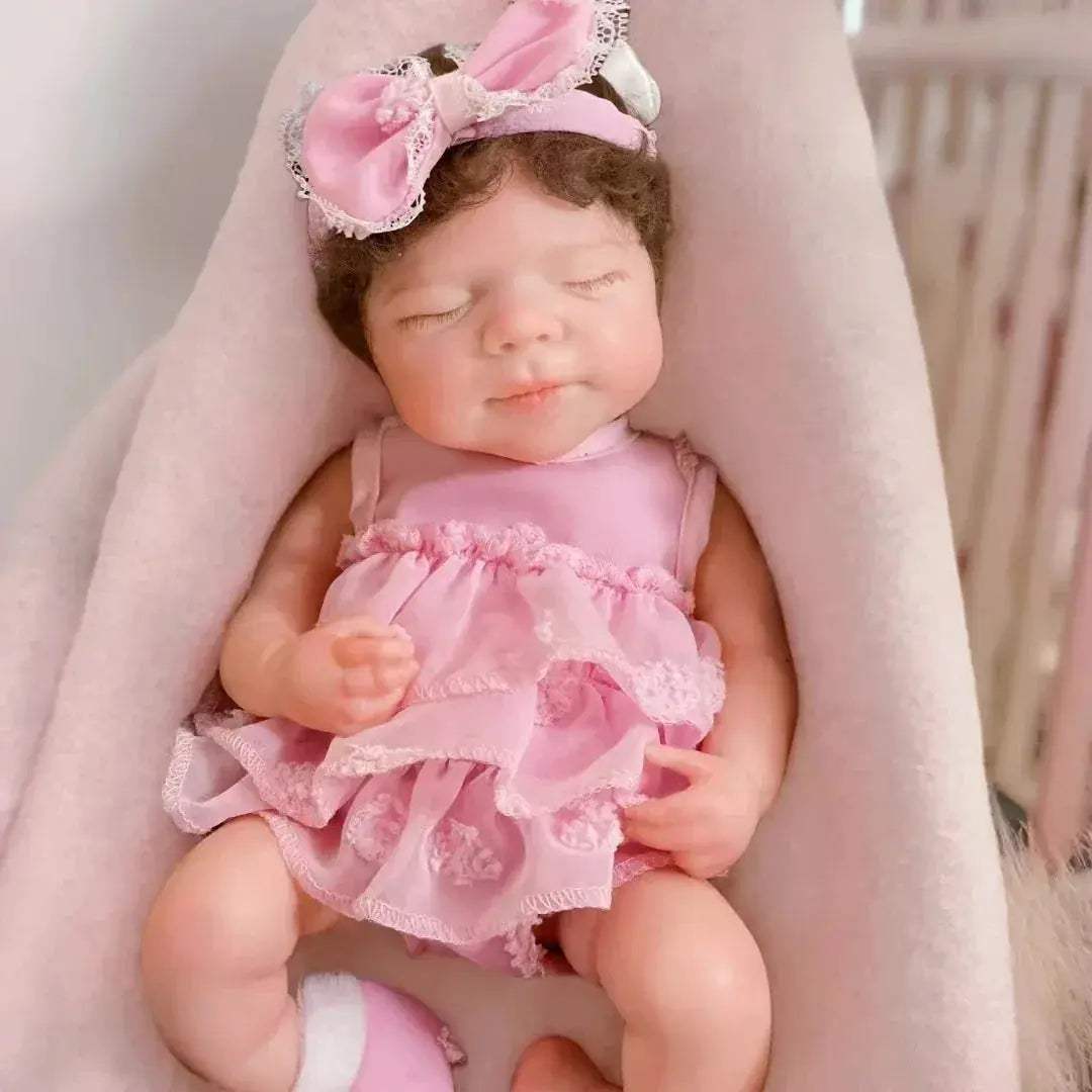 Silicone Reborn Doll 33cm Lifelike Painted Skin Open Mouth - ToylandEU