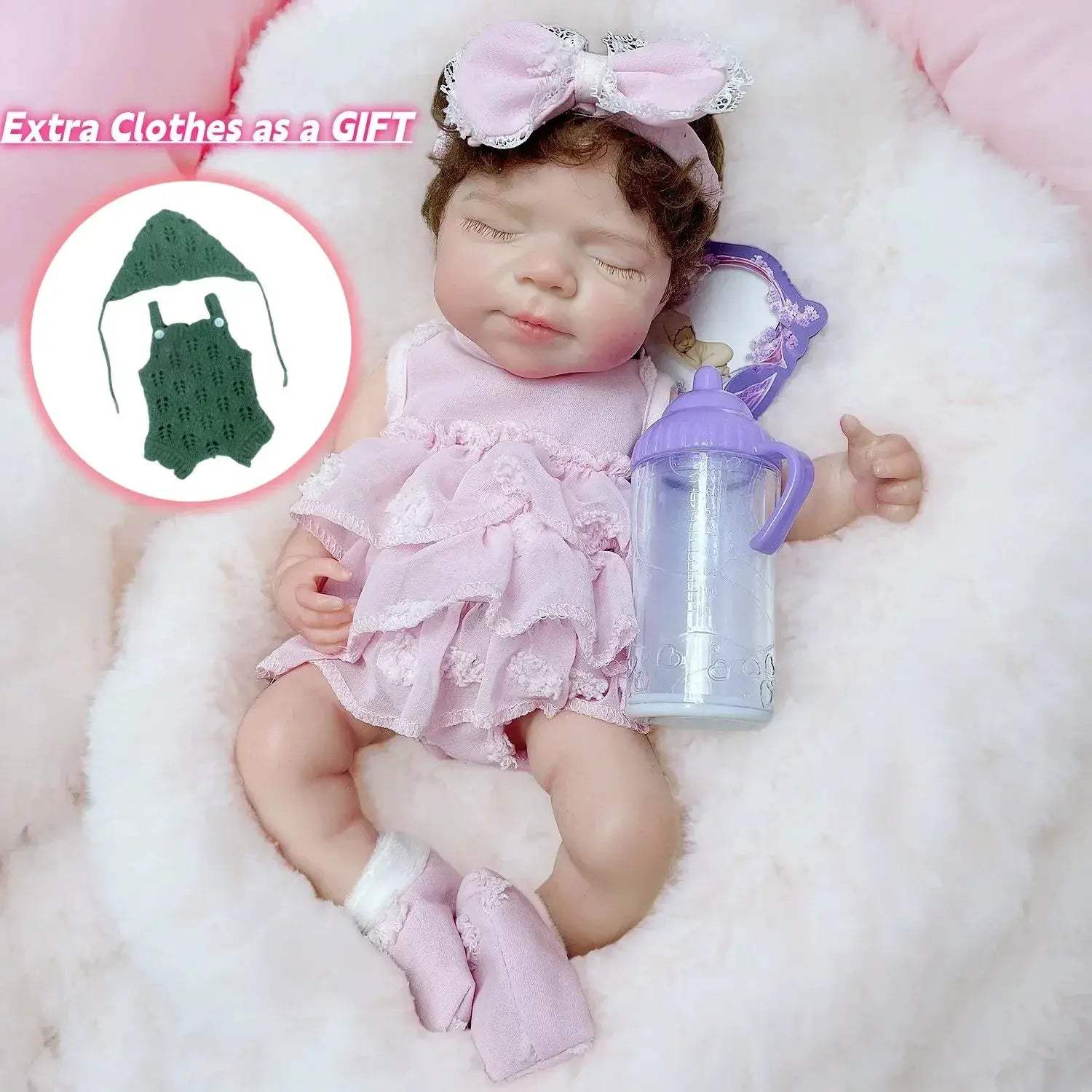 Silicone Reborn Doll 33cm Lifelike Painted Skin Open Mouth - ToylandEU