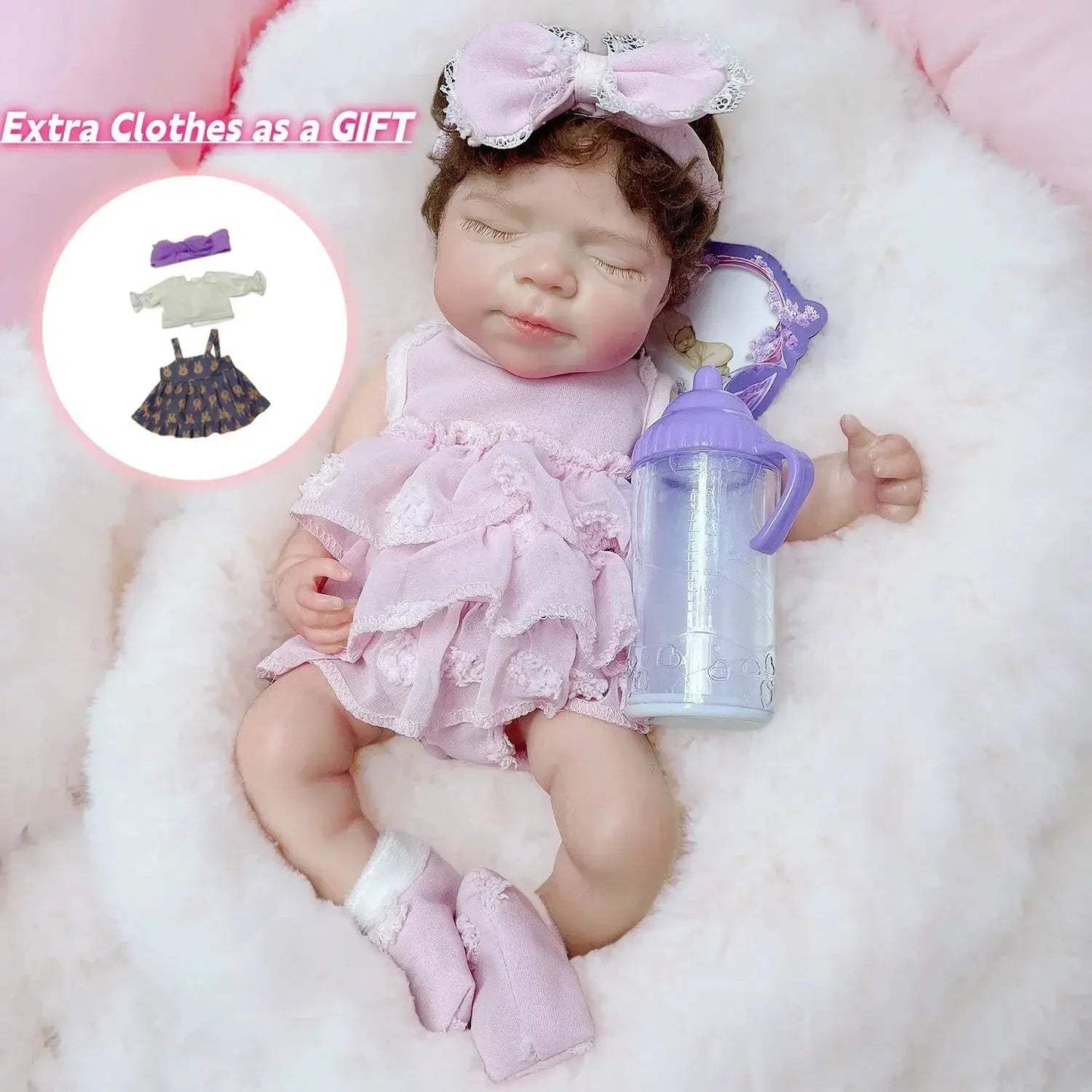 Silicone Reborn Doll 33cm Lifelike Painted Skin Open Mouth - ToylandEU