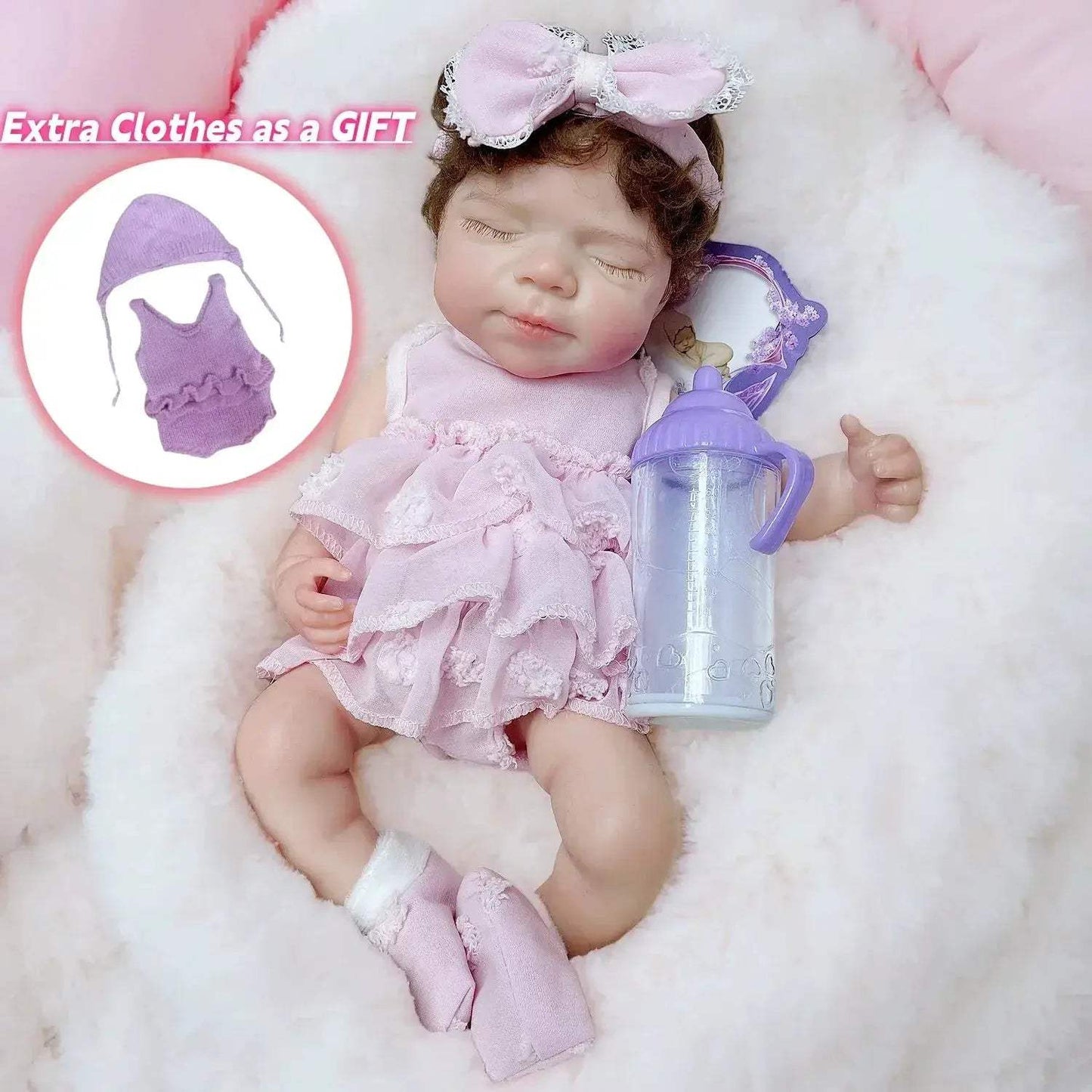 Silicone Reborn Doll 33cm Lifelike Painted Skin Open Mouth - ToylandEU