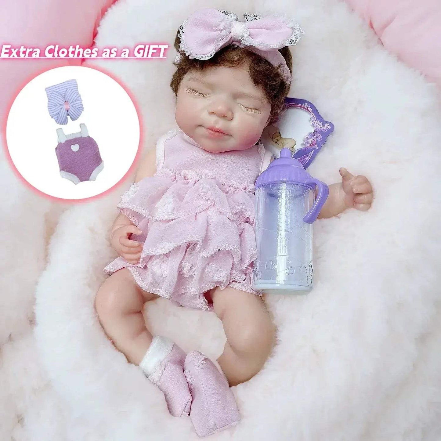 Silicone Reborn Doll 33cm Lifelike Painted Skin Open Mouth - ToylandEU