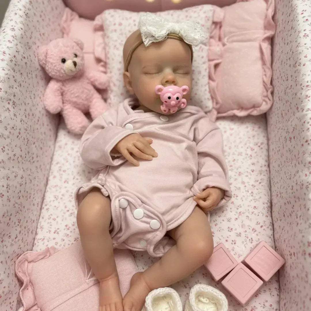 Silicone Reborn Doll 42cm Soft Touch Open Mouth Twins Girl - ToylandEU