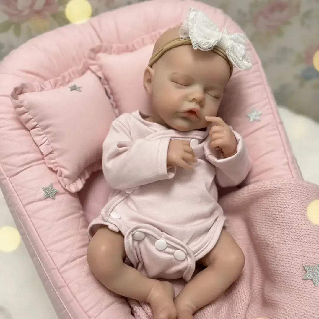 Silicone Reborn Doll 42cm Soft Touch Open Mouth Twins Girl - ToylandEU