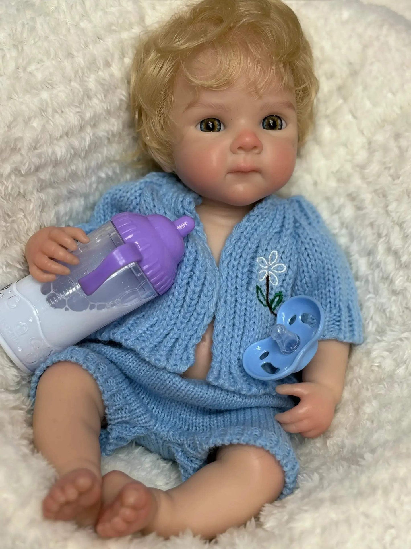 Silicone Reborn Doll Open Mouth Rooted Hair Soft Finish -  ToylandEU™