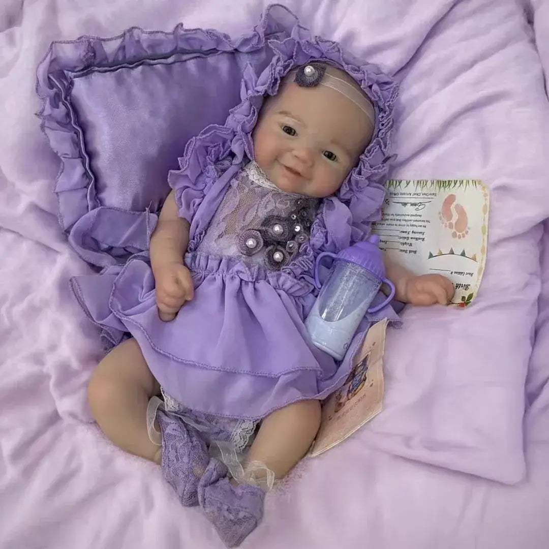 Silicone Reborn Doll Soft Touch 17 Inch Cuddly Open Mouth - ToylandEU