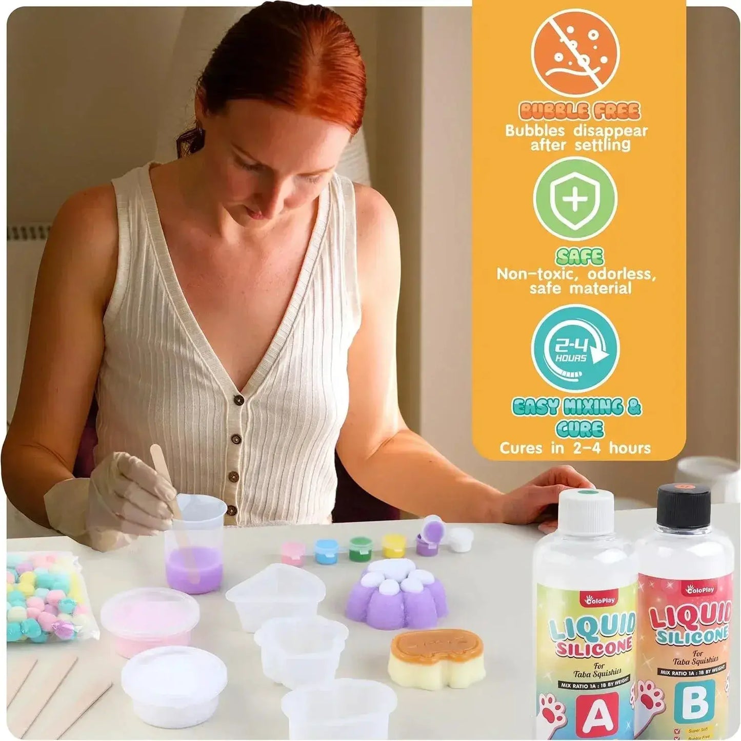 Silicone Squishy Kit With Guided Mold Bubble Free Quick Cure - ToylandEU