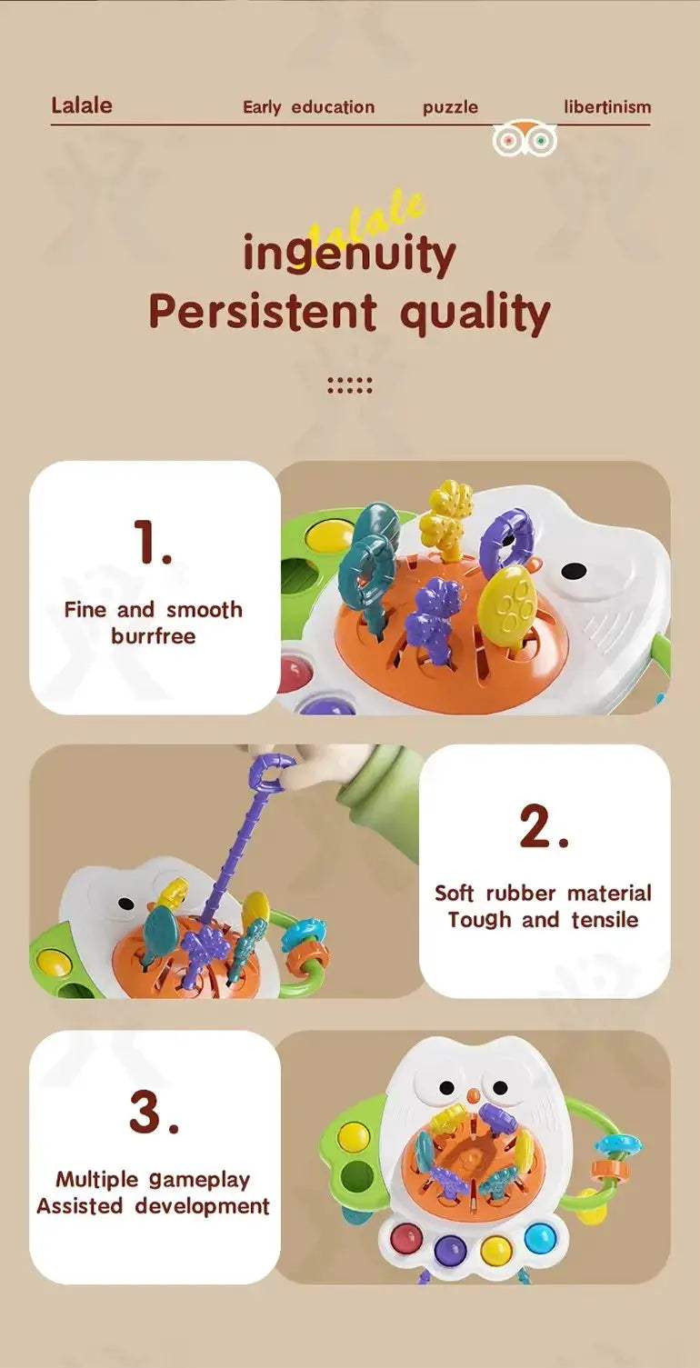 Silicone Teething Rattle Toy For Babies Montessori Sensory Educational Play - ToylandEU