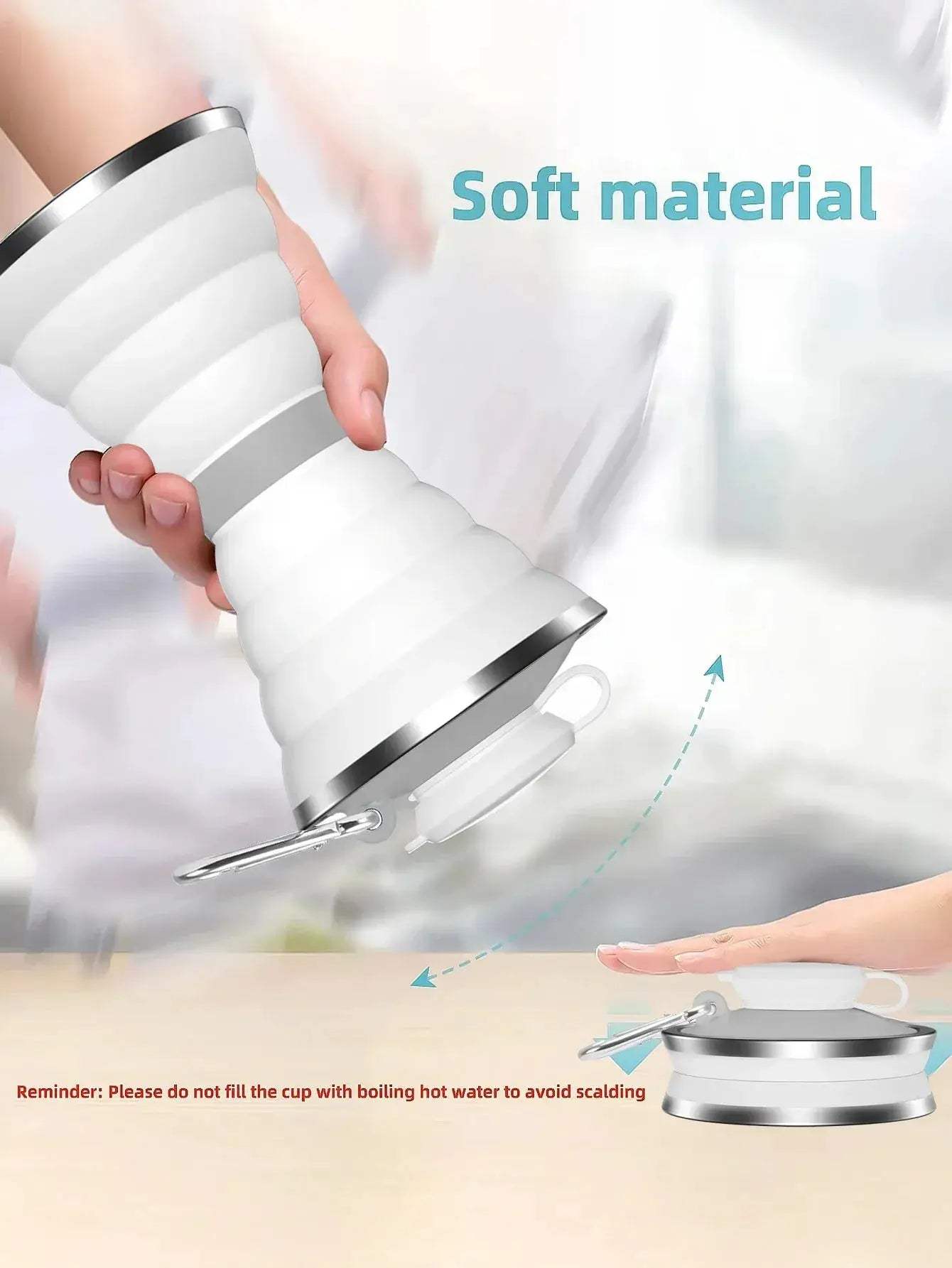 Silicone Water Bottle Foldable 500ml Leak Proof Travel - ToylandEU