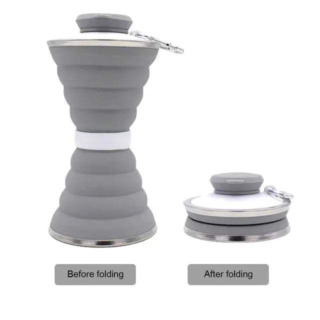 Silicone Water Bottle Foldable 500ml Leak Proof Travel - ToylandEU