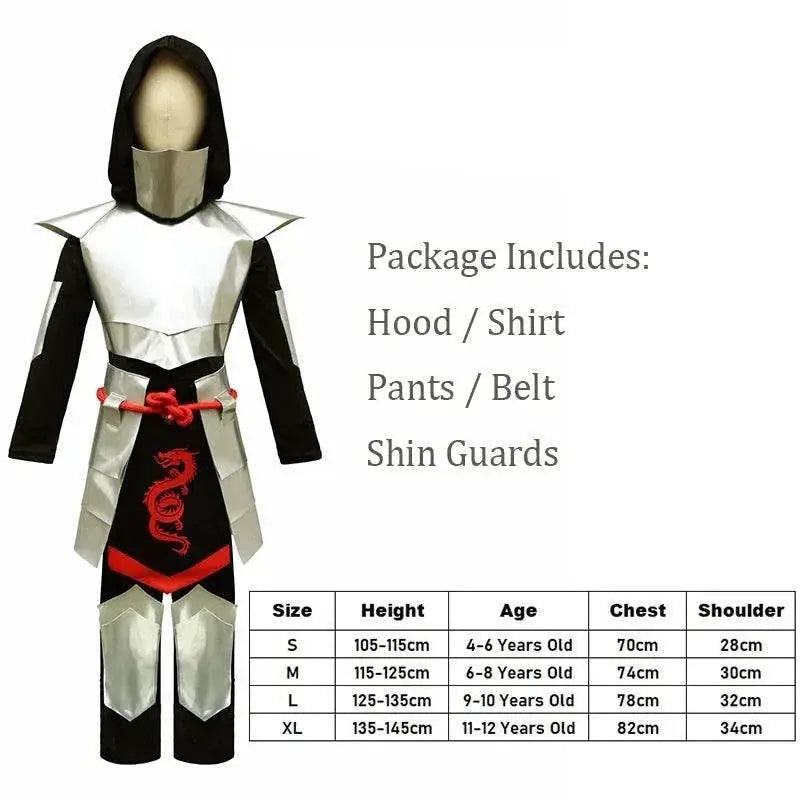  Silver Dragon Ninja Costume for Boys - Perfect for Halloween & Festivities -  ToylandEU™