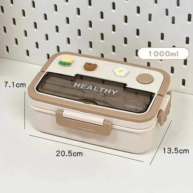 Simple Cute Portable Lunch Box, With Compartment & Microwave-Safe, Perfect for Work, School, or Picnics - ToylandEU