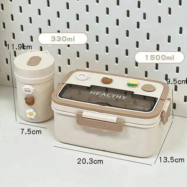 Simple Cute Portable Lunch Box, With Compartment & Microwave-Safe, Perfect for Work, School, or Picnics - ToylandEU