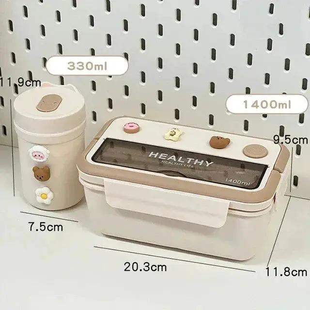 Simple Cute Portable Lunch Box, With Compartment & Microwave-Safe, Perfect for Work, School, or Picnics - ToylandEU