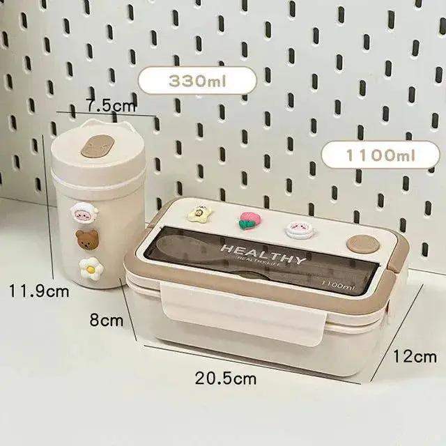 Simple Cute Portable Lunch Box, With Compartment & Microwave-Safe, Perfect for Work, School, or Picnics - ToylandEU