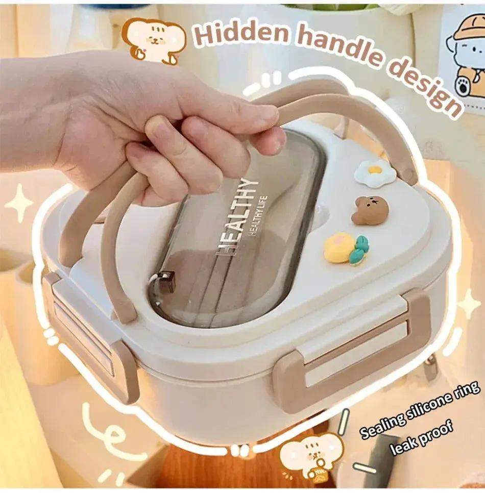 Simple Cute Portable Lunch Box, With Compartment & Microwave-Safe, Perfect for Work, School, or Picnics - ToylandEU