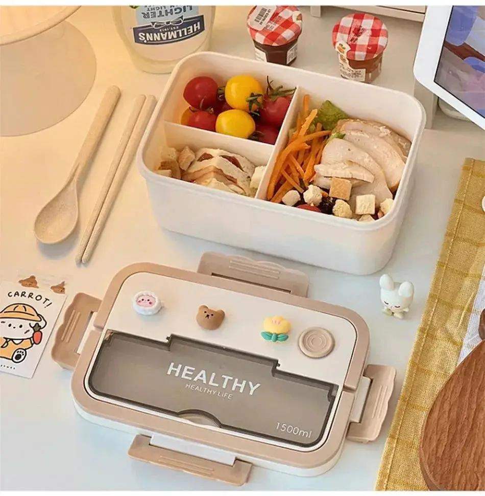 Simple Cute Portable Lunch Box, With Compartment & Microwave-Safe, Perfect for Work, School, or Picnics - ToylandEU