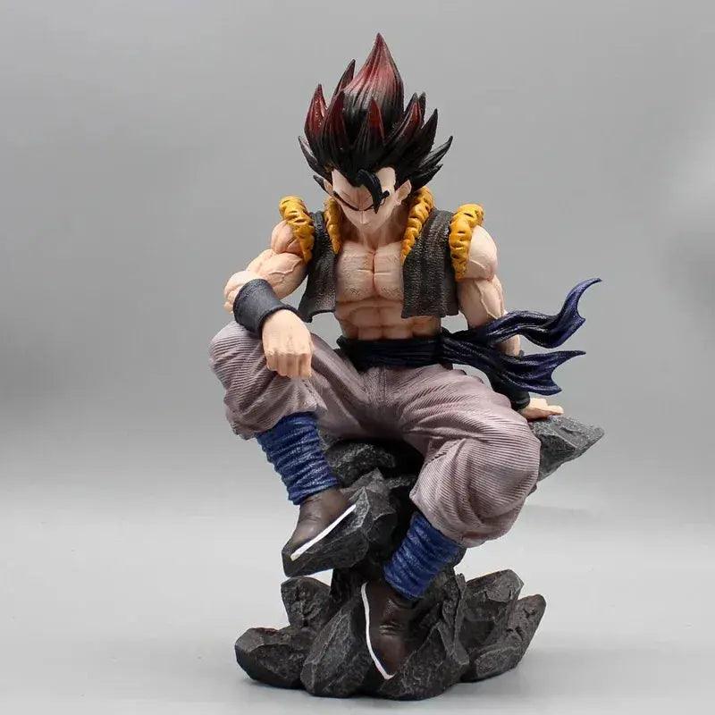  Sitting Gogeta Super Saiyan and Blue Anime Figure, 3 Swappable Heads Dragon Ball Z Figurines PVC 23 CM -  ToylandEU™