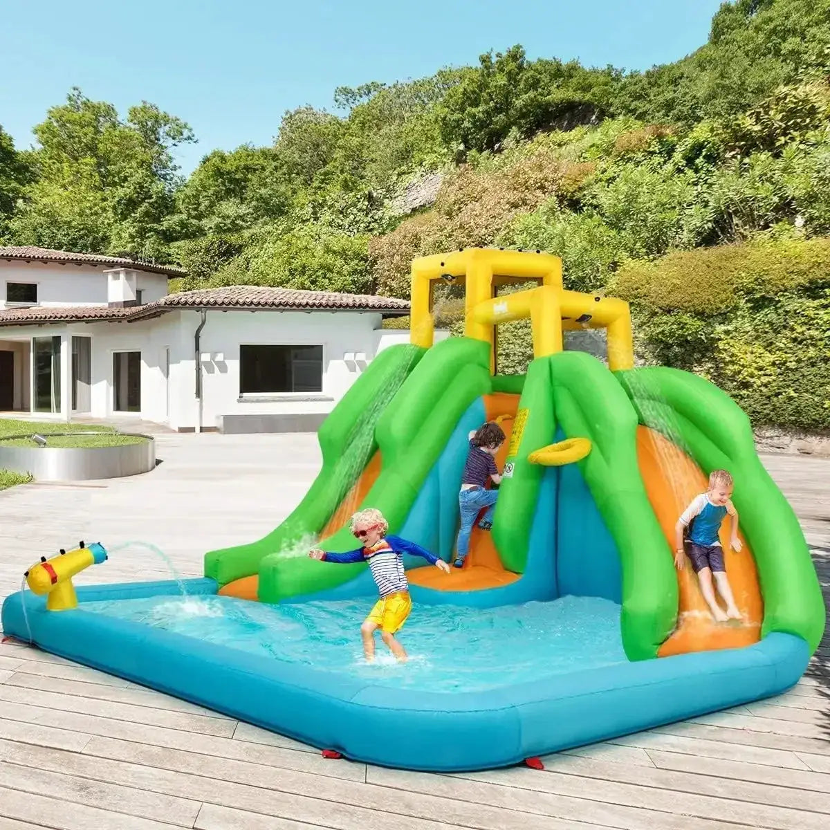 Six In One Giant Inflatable Water Slide Park With Blower - ToylandEU