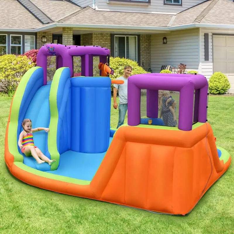  Six-In-One Inflatable Dual Water Slide Bounce House USA -  ToylandEU™