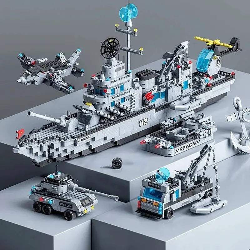 Six In One Military Navy Ship Blocks Building Kit Set - ToylandEU