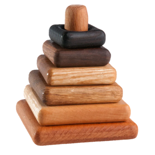 Six Wood Wooden Stacking Toy With Ring Base Educational - ToylandEU