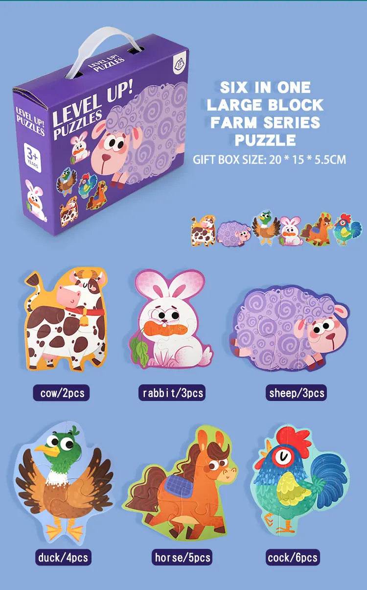 Six in One Handheld Gift Box Puzzle for Kids Age 3-6 - ToylandEU