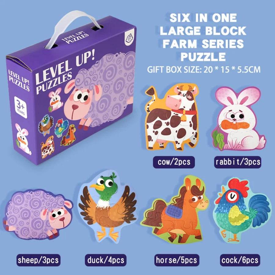 Six in One Handheld Gift Box Puzzle for Kids Age 3-6 - ToylandEU