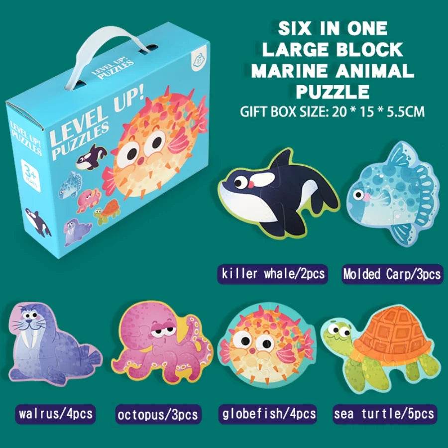 Six in One Handheld Gift Box Puzzle for Kids Age 3-6 - ToylandEU