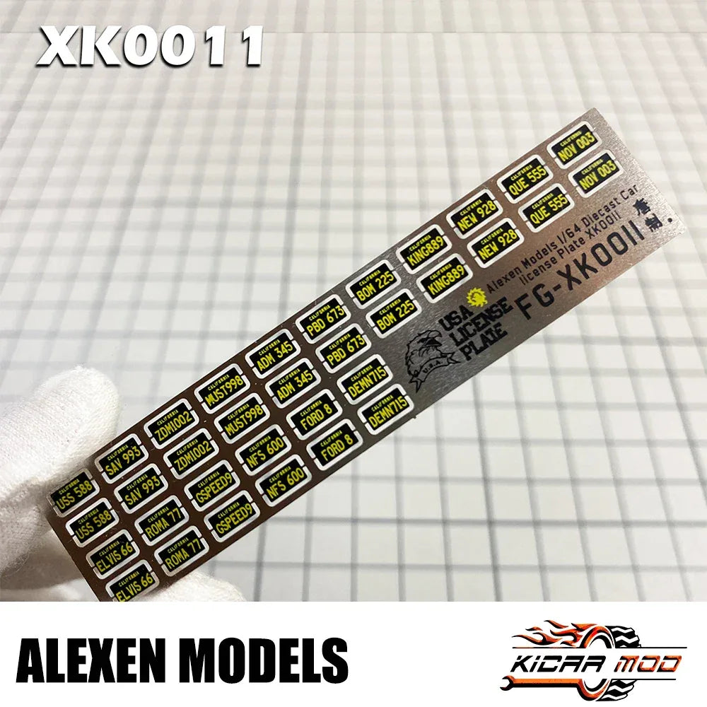 Sixty Four Scale Model Car Metal License Plates For Dioramas - ToylandEU