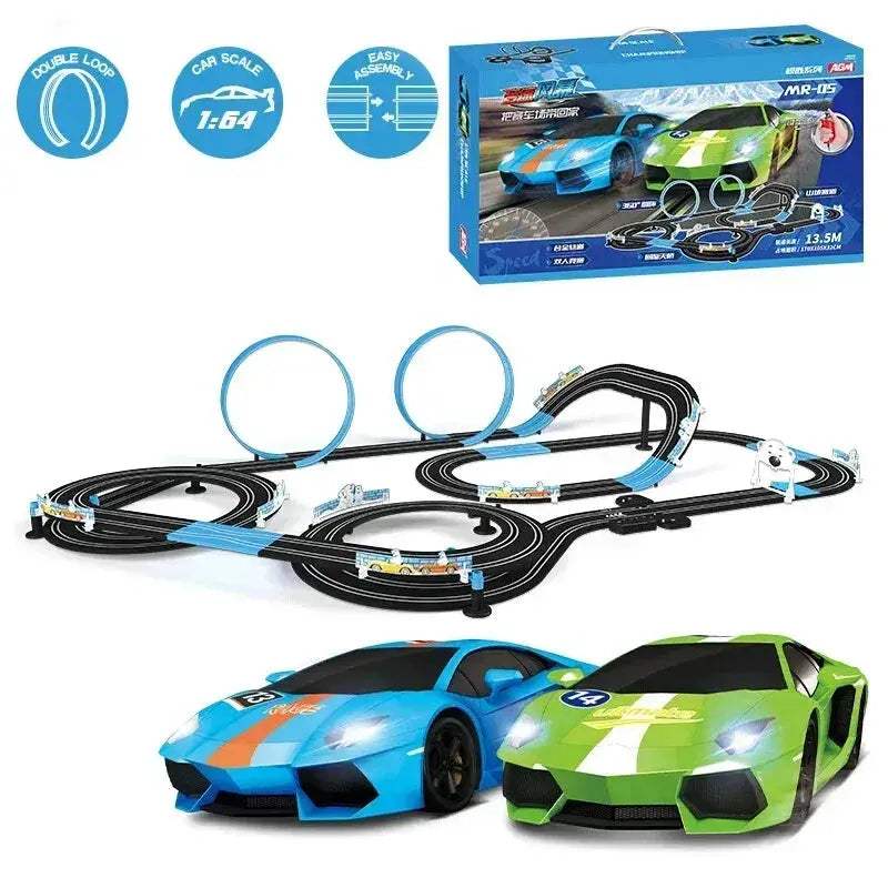 Sixty Four Scale Slot Car Racing Track Set Remote Control - ToylandEU