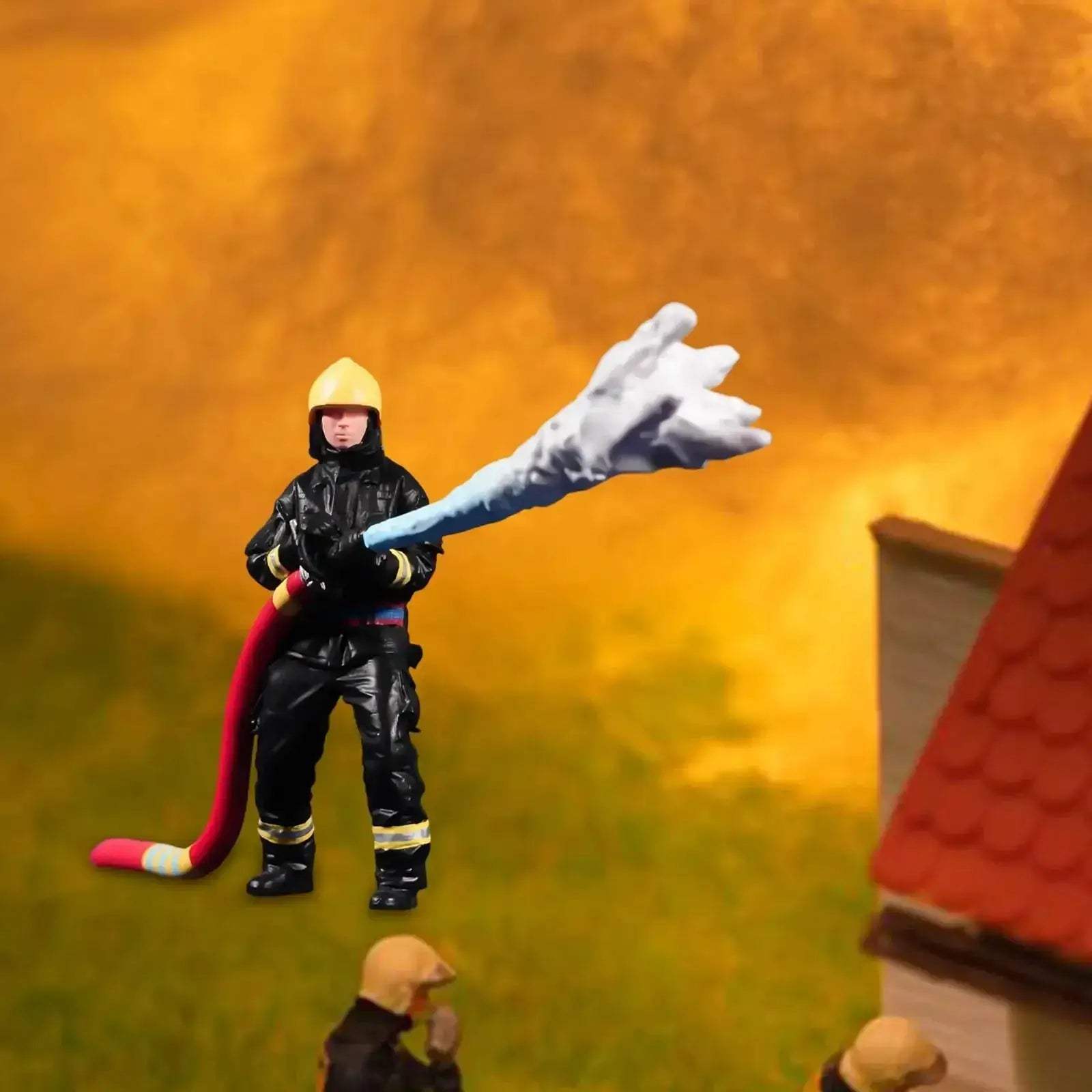 Sixty Fourth Scale Firefighter Figure for Dioramas Realistic Detail - ToylandEU