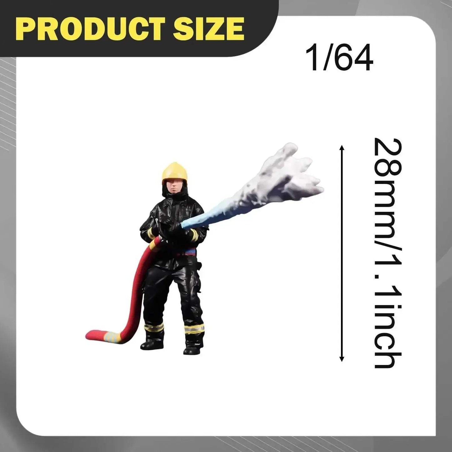 Sixty Fourth Scale Firefighter Figure for Dioramas Realistic Detail - ToylandEU