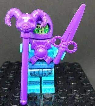 Skeletor Custom Figure From Masters Of The Universe Posable Blue And Purple Armor Yellow Skull Detail - ToylandEU