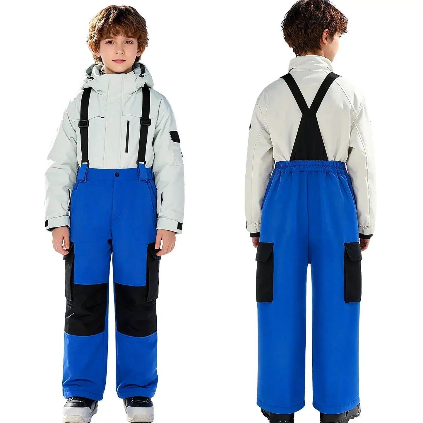  Kids Ski Overalls Water Resistant Snowsuit With Pockets -  ToylandEU™