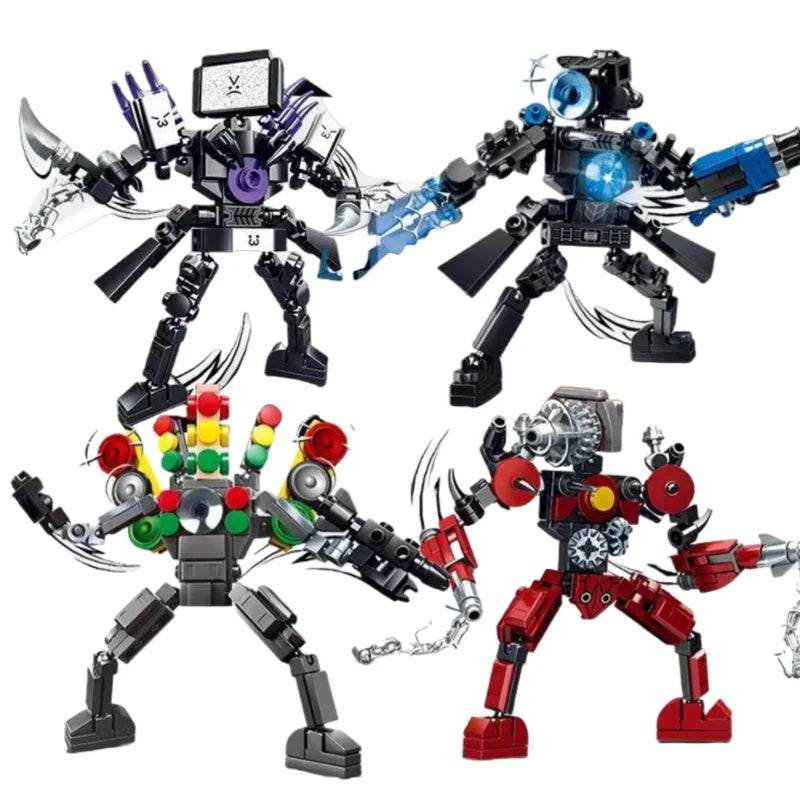 Skibidi Toilet Surveillance Man TV Compatible Building Blocks Model Action Figures Toys for Christmas Halloween Birthday Gift - ToylandEU