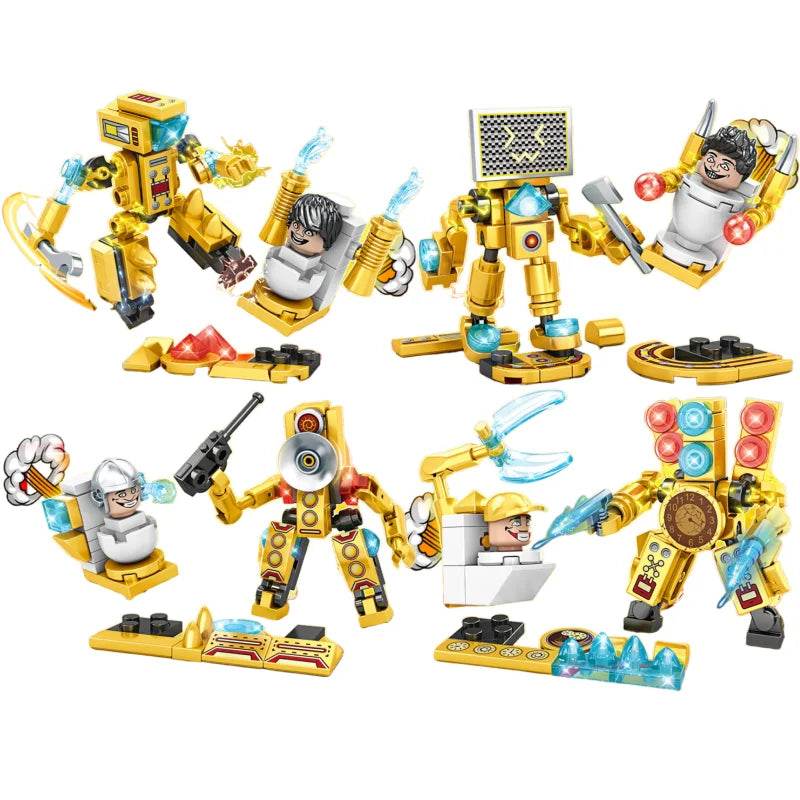 Skibidi Toilet Surveillance Man TV Compatible Building Blocks Model Action Figures Toys for Christmas Halloween Birthday Gift - ToylandEU