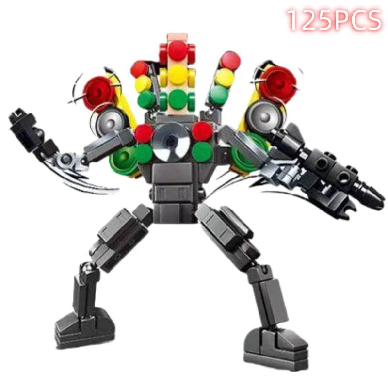 Skibidi Toilet Surveillance Man TV Compatible Building Blocks Model Action Figures Toys for Christmas Halloween Birthday Gift - ToylandEU