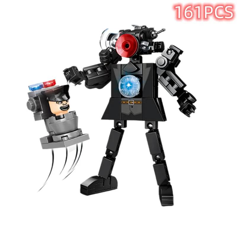 Skibidi Toilet Surveillance Man TV Compatible Building Blocks Model Action Figures Toys for Christmas Halloween Birthday Gift - ToylandEU