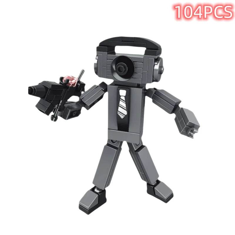 Skibidi Toilet Surveillance Man TV Compatible Building Blocks Model Action Figures Toys for Christmas Halloween Birthday Gift - ToylandEU