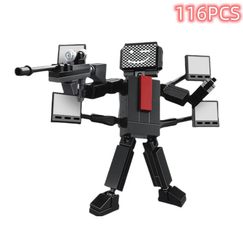 Skibidi Toilet Surveillance Man TV Compatible Building Blocks Model Action Figures Toys for Christmas Halloween Birthday Gift - ToylandEU