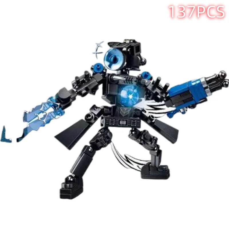 Skibidi Toilet Surveillance Man TV Compatible Building Blocks Model Action Figures Toys for Christmas Halloween Birthday Gift - ToylandEU