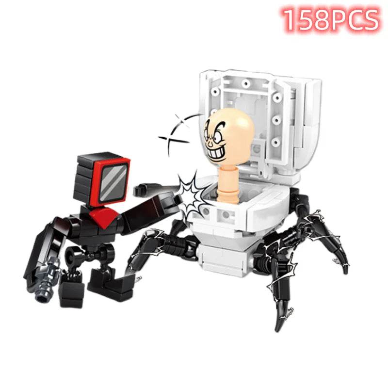 Skibidi Toilet Surveillance Man TV Compatible Building Blocks Model Action Figures Toys for Christmas Halloween Birthday Gift - ToylandEU