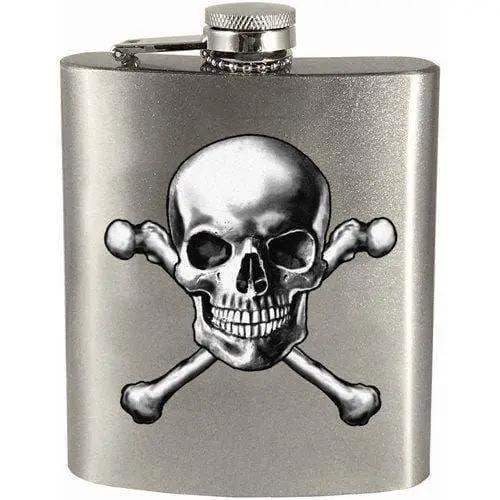 Stainless Steel Skull And Crossbones Hip Flask Durable And Portable - ToylandEU
