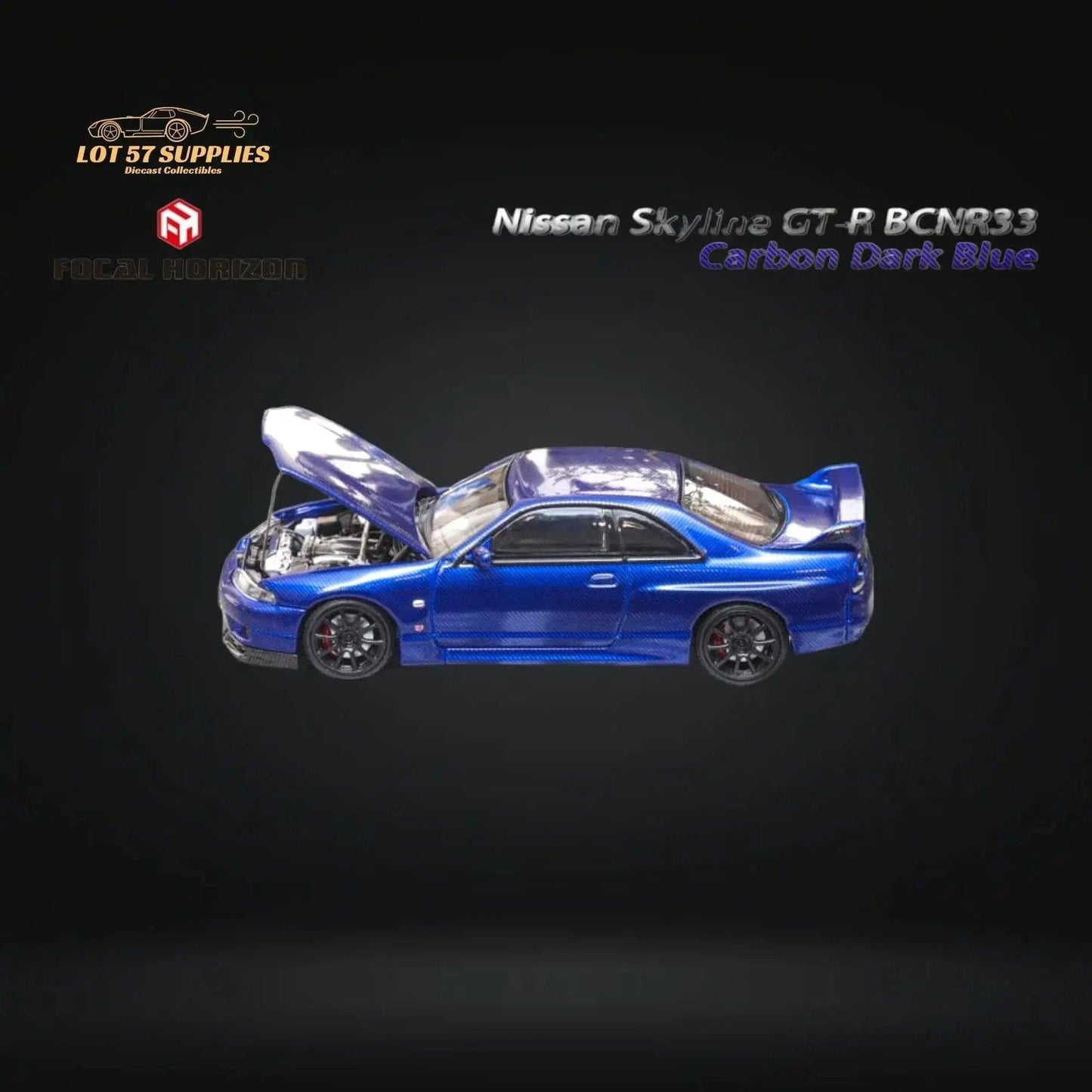  Skyline GTR R33 Diecast Carbon Open Hood 1To64 Scale -  ToylandEU™