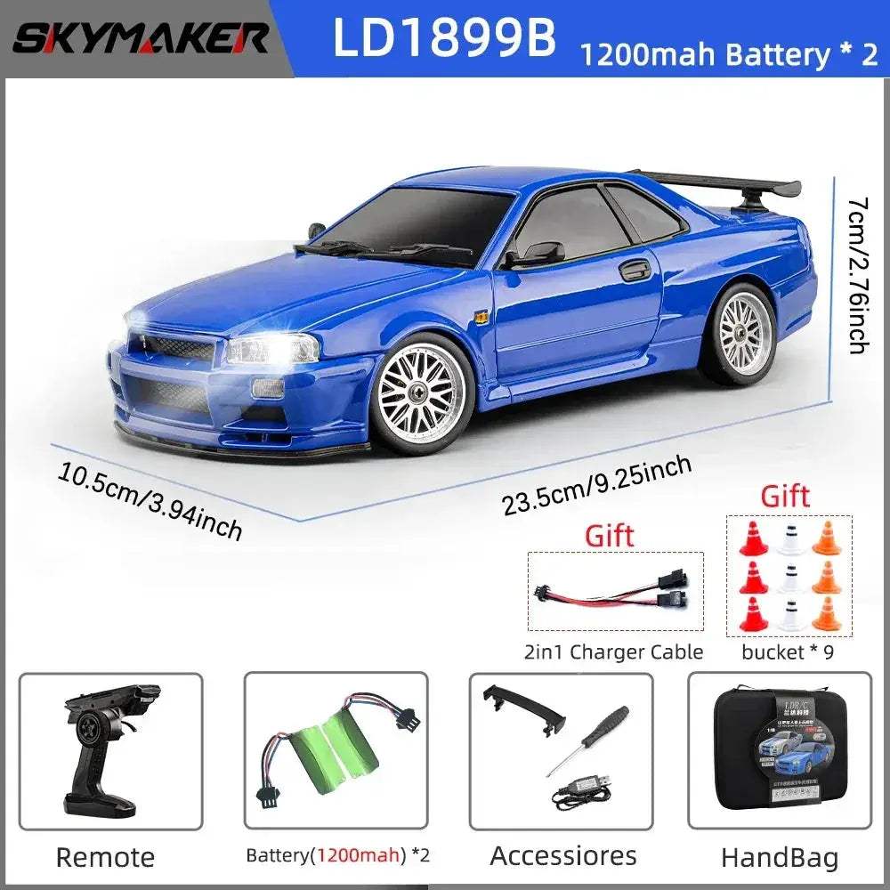 Skymaker RC Drift Car Gyro RWD Alloy Body Shell Stabilized - ToylandEU