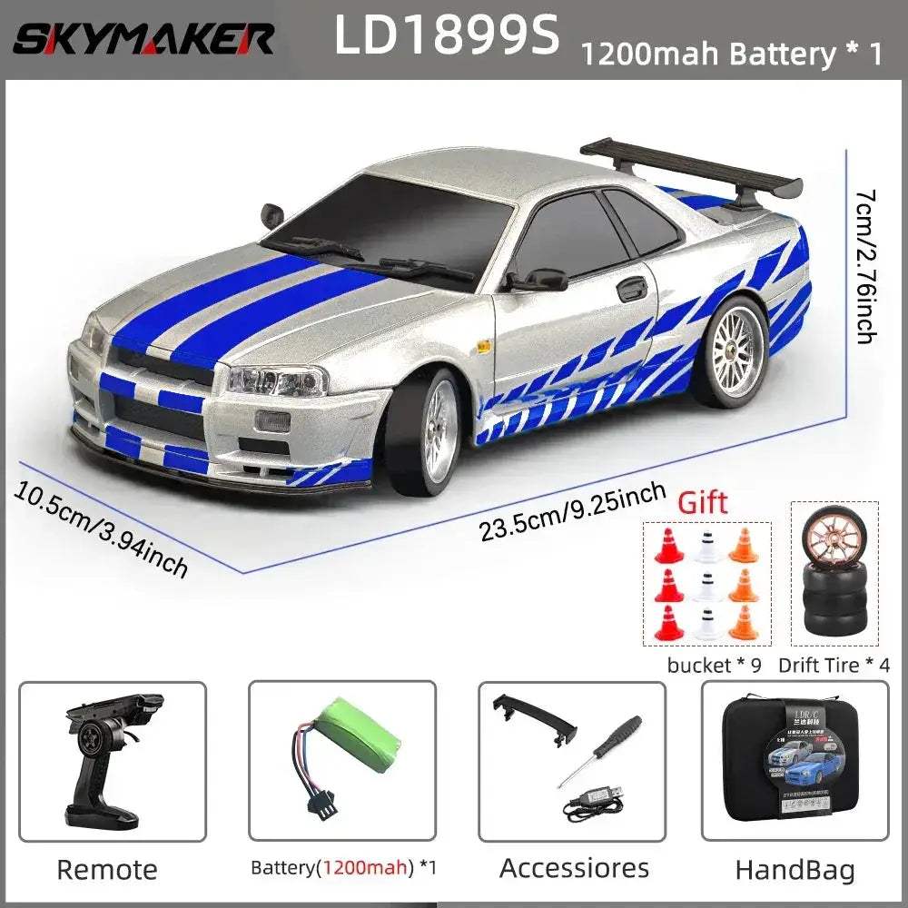 Skymaker RC Drift Car Gyro RWD Alloy Body Shell Stabilized - ToylandEU